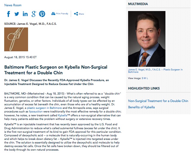 Baltimore Plastic Surgeon on Kybella NonSurgical